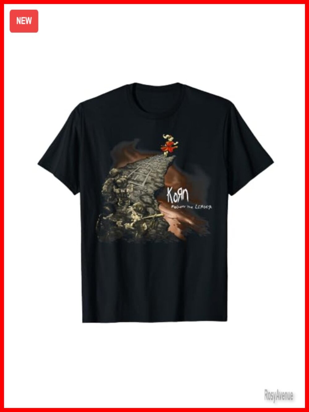 Korn Follow The Leader Graphic T-Shirt Short Sleeve Band Tee Metal Music